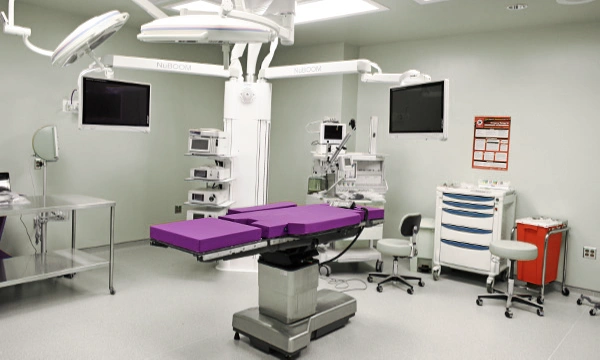 MeadowView Surgery Center outpatient surgery room with surgical equipment, operating table, and medical monitors